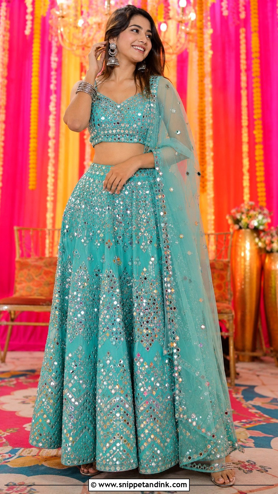 Mirror Work Lehenga Outfit - Snippet and Ink - 25 Desi Wedding Shaadi Outfits
