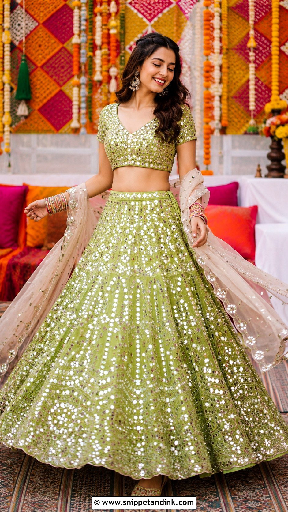 Mirror Work Lehenga Outfit - Snippet and Ink - 25 Latest Indian Wedding Outfits for Women