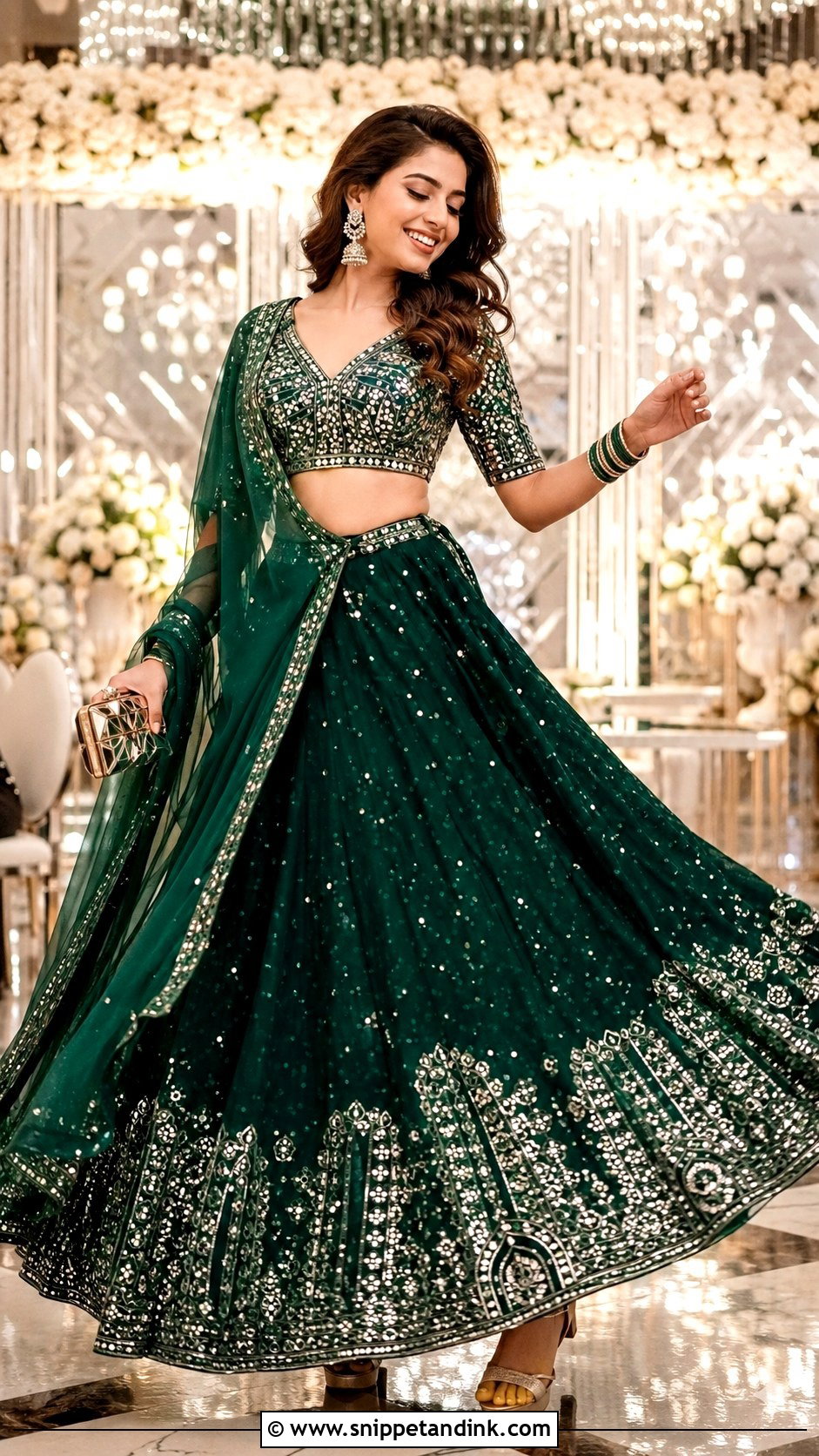 Mirror Work Lehenga Sangeet Outfit - Snippet and Ink - 20 Outfit for Marriage Function Ideas