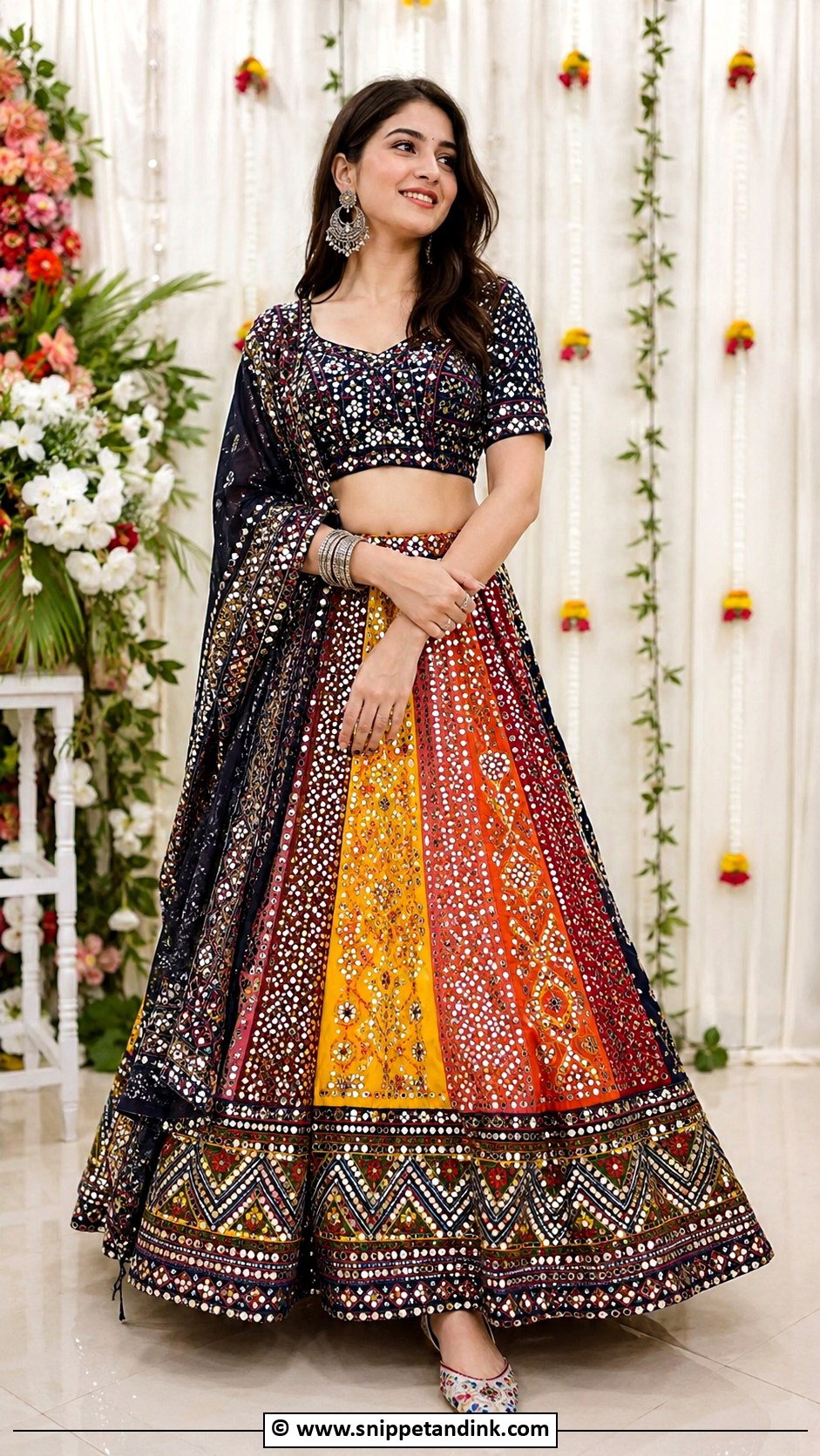 Mirror Work Lehenga Sangeet Outfit - Snippet and Ink - 30 Sangeet Outfits for Women