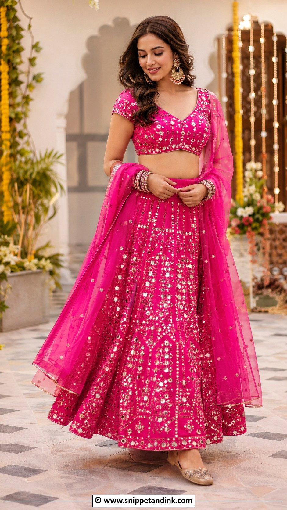 Mirror Work Lehenga Shaadi Outfit - Snippet and Ink - 30 Shaadi Outfits