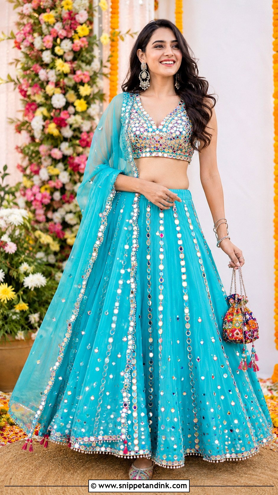 Mirror Work Lehenga Wedding Dress - Snippet and Ink - 20 Indian Girls Wedding Dresses