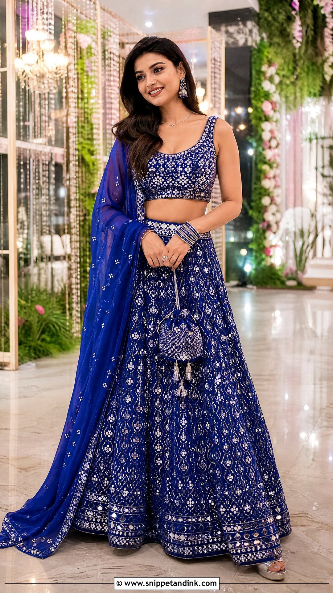Mirror Work Lehenga Wedding Outfit - Snippet and Ink - 20 Wedding Outfit for Sister Ideas