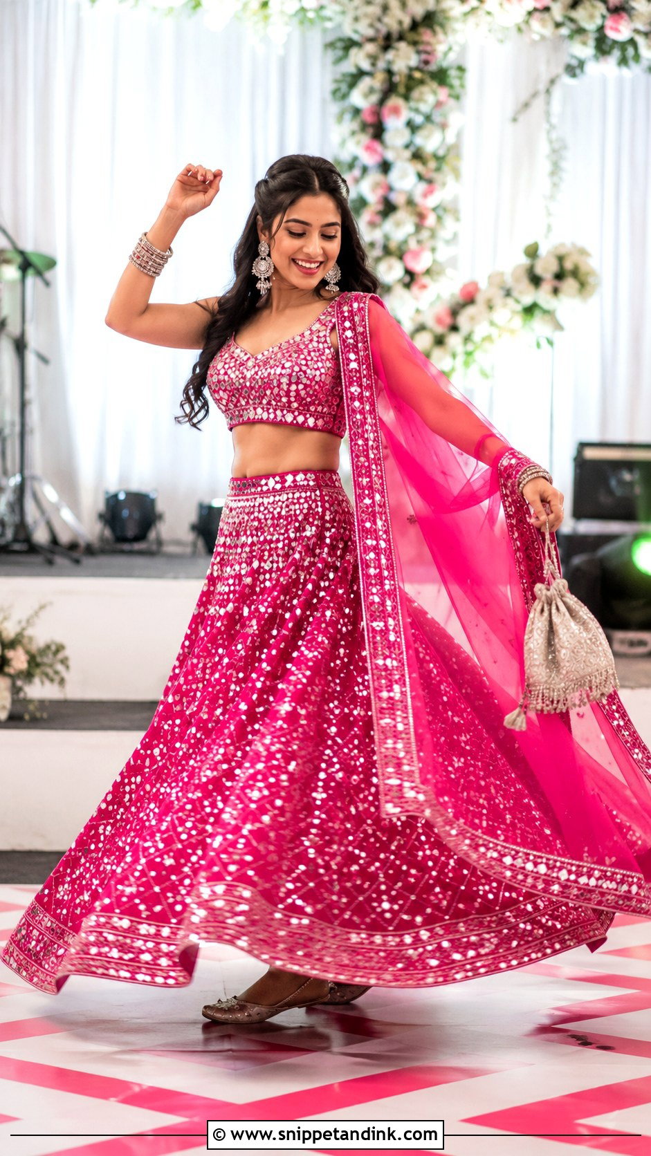 Mirror Work Lehenga for Marriage Function - Snippet and Ink - 20 Dresses for Marriage Function