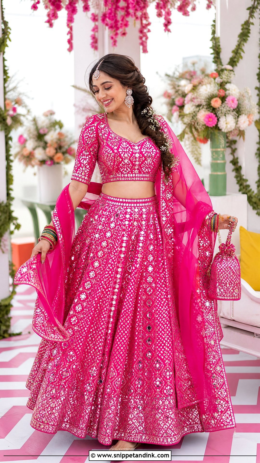 Mirror Work Lehenga for Sagan - Snippet and Ink - 20 Sagan Outfits for Bride