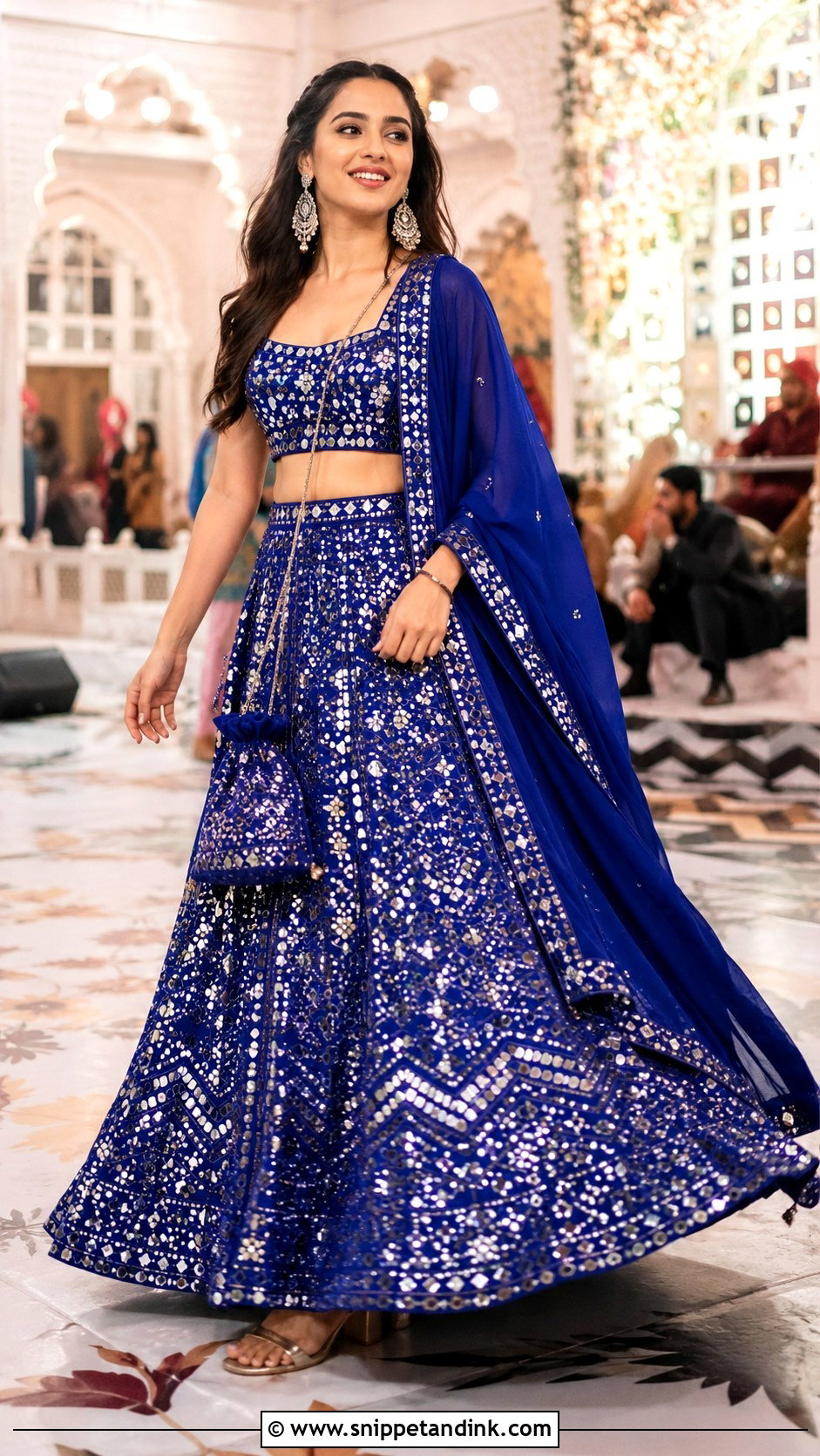 Mirror Work Lehenga for Sangeet - Snippet and Ink - 20 Indian Friend Marriage Outfit Ideas