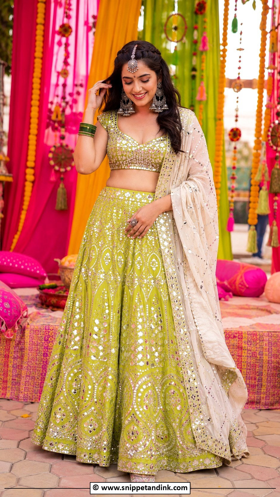 Mirror Work Lehenga - Snippet and Ink - 30 Desi Wedding Outfits