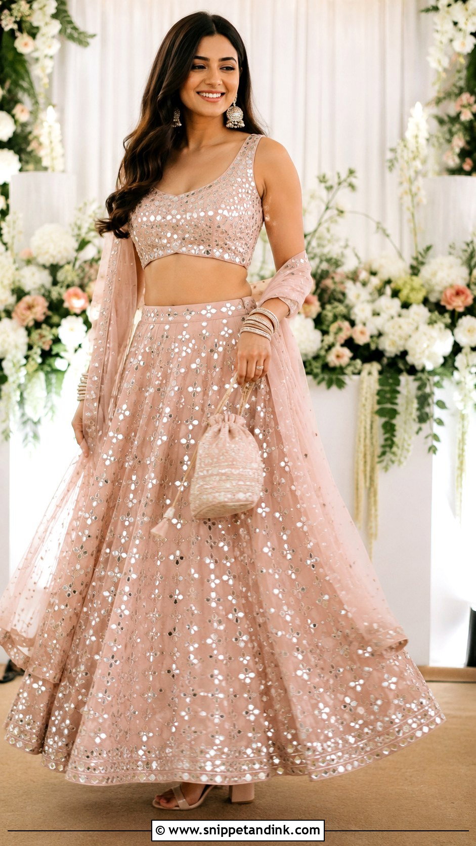 Mirror Work Lengha Choli - Snippet and Ink - 25 Modern Wedding Lengha Choli Ideas