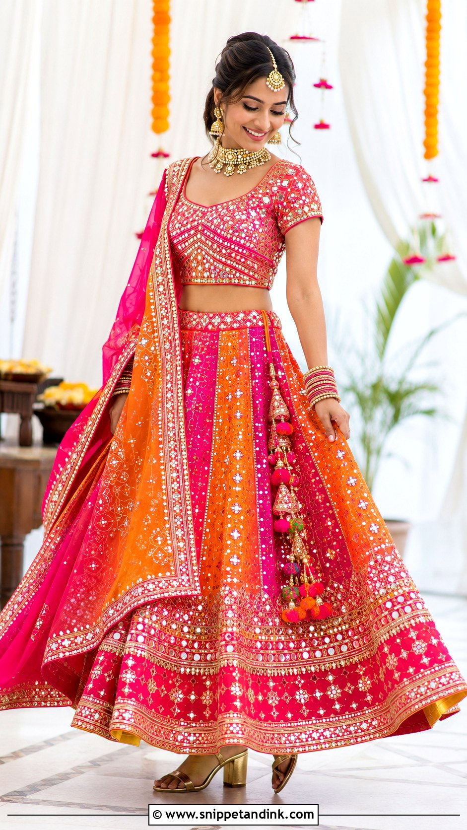 Mirror Work Marwadi Bride Outfit - Snippet and Ink - 25 Marwadi Bride Ideas