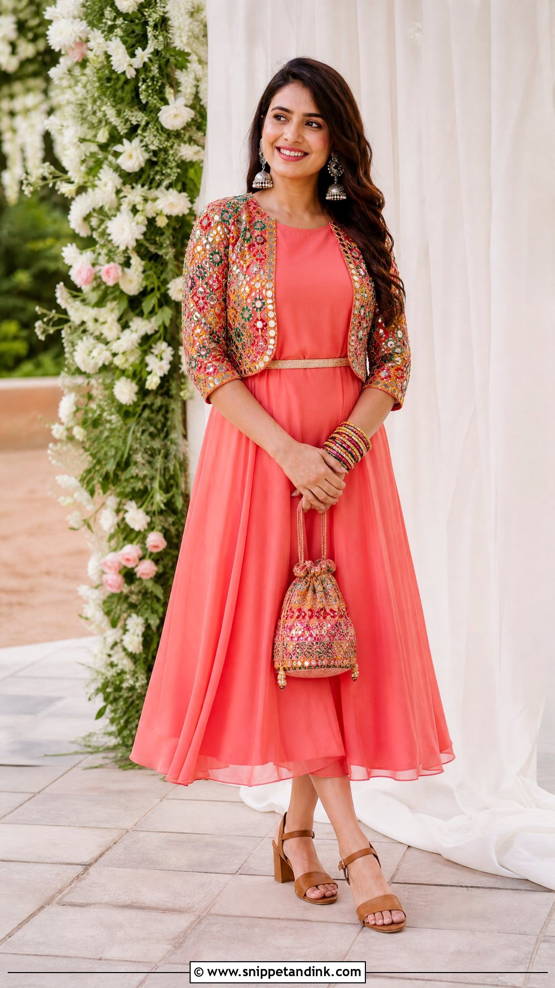 Mirror Work Midi Shrug Dress - Snippet and Ink - 20 Shrug Dresses Indian Wedding