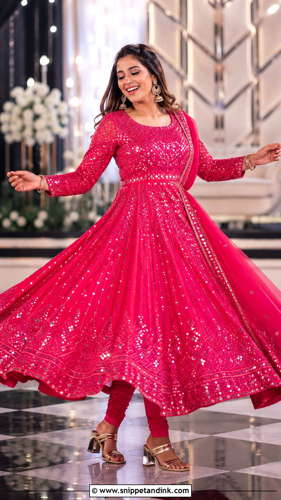 Mirror Work Sangeet Anarkali - Snippet and Ink - 20 Wedding Anarkali Ideas