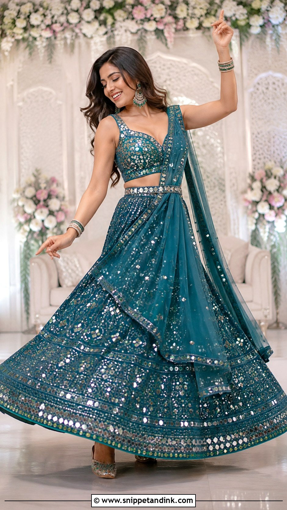 Mirror Work Sangeet Lehenga Outfit - Snippet and Ink - 20 Lengha Ideas