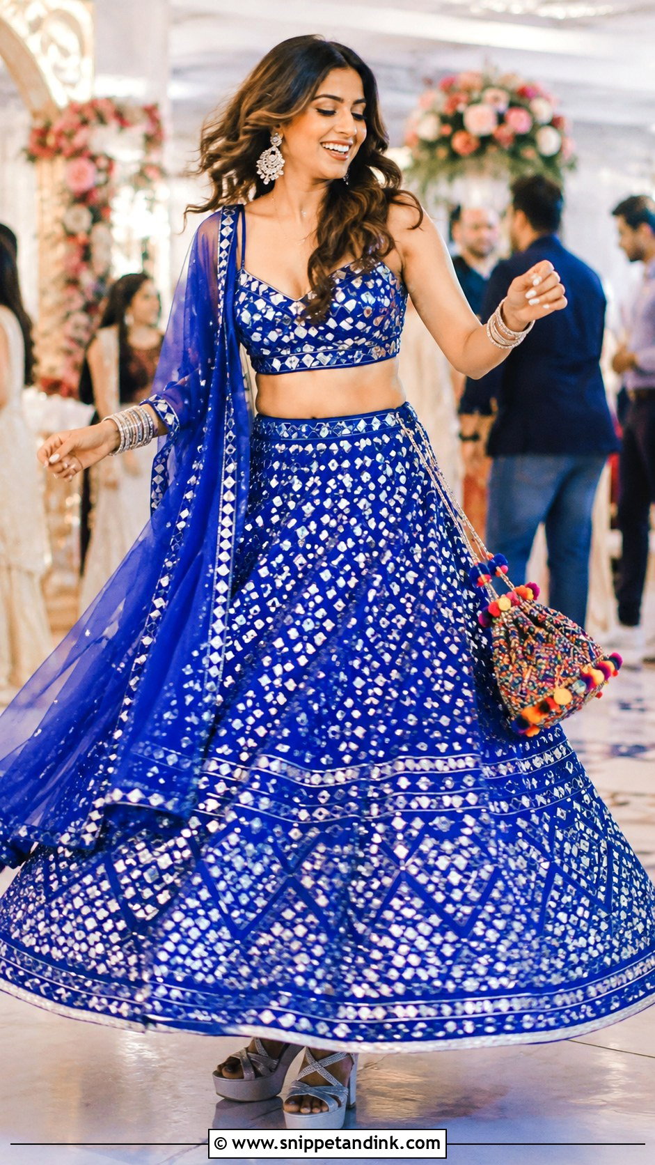 Mirror Work Sangeet Lehenga - Snippet and Ink - 20 Designer Indian Wedding Dresses