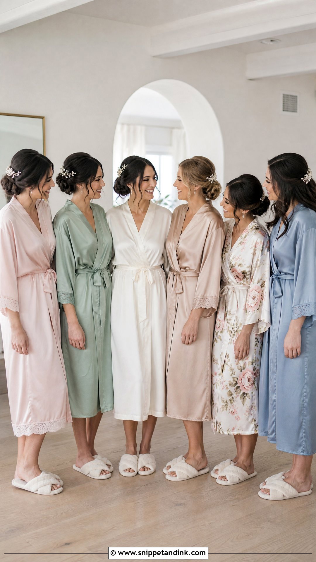 Mismatched Bridal Party Robes - Snippet and Ink - 25 Bridal Robes Getting Ready Ideas