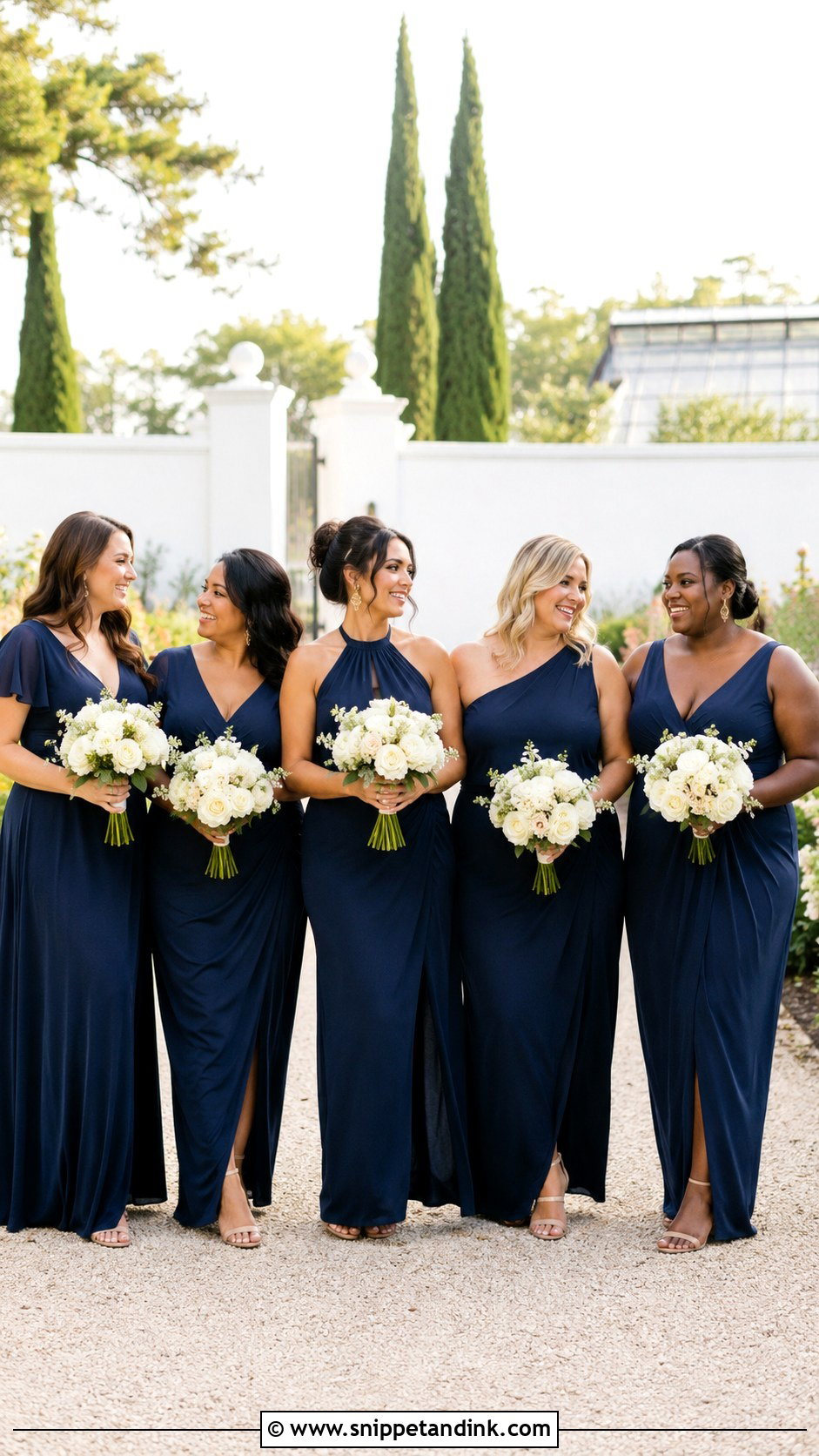 Mismatched Navy Bridal Party Dresses - Snippet and Ink - 20 Navy Bridal Party Ideas