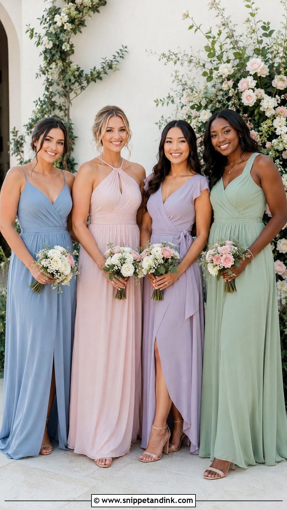 Mismatched Pastel Bridesmaid Dresses - Snippet and Ink - 20 Braids Maid Dresses