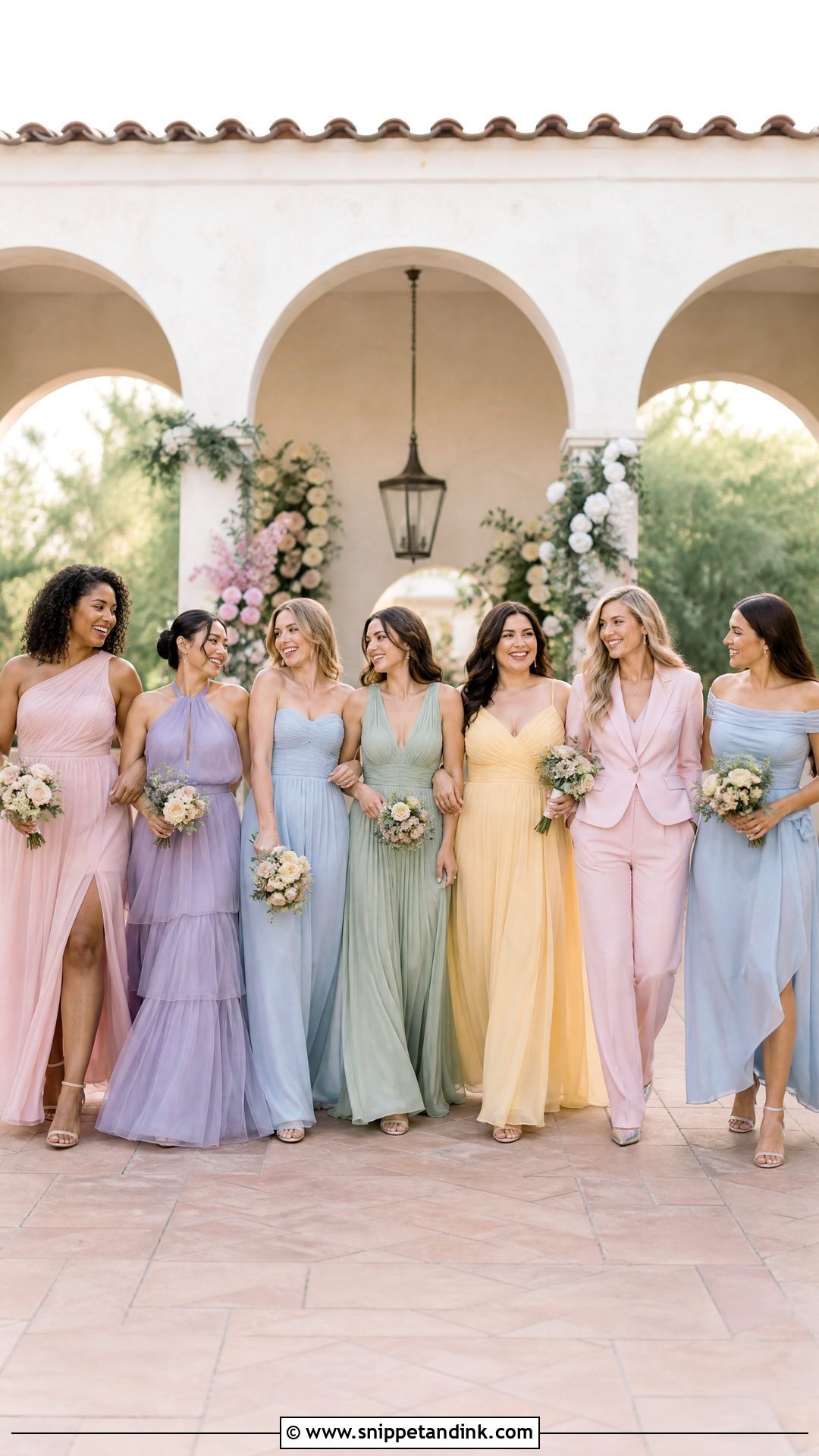 Mismatched Pastel Wedding Party Attire - Snippet and Ink - 20 Wedding Party Attire Ideas