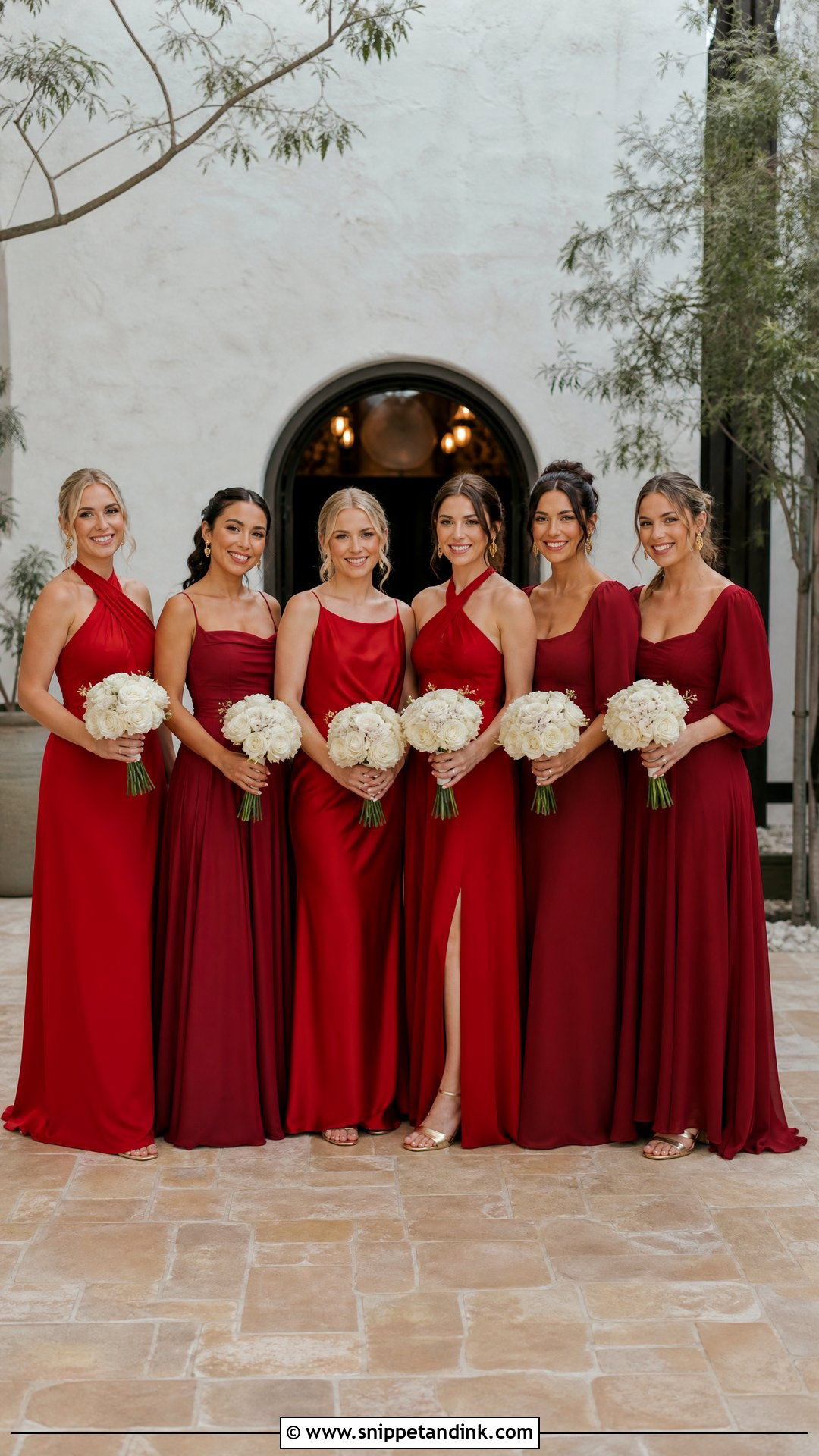 Mismatched Red Bridal Party Dresses - Snippet and Ink - 20 Red Bridal Party Ideas