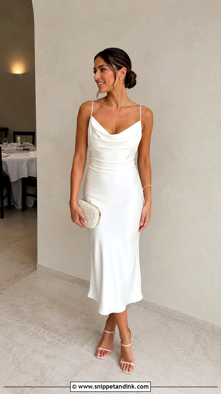 Miss To Mrs Satin Midi Dress Outfit - Snippet and Ink - 25 Miss to Mrs Ideas