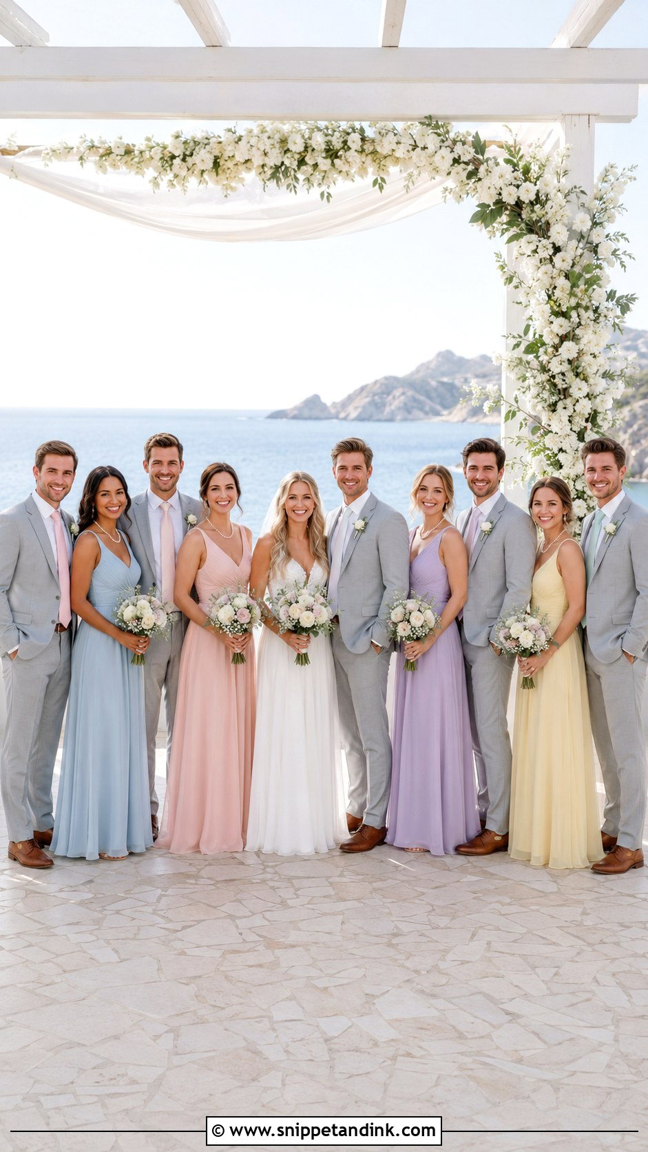 Mix And Match Pastel Beach Wedding Party Attire - Snippet and Ink - 20 Beach Wedding Party Attire Ideas
