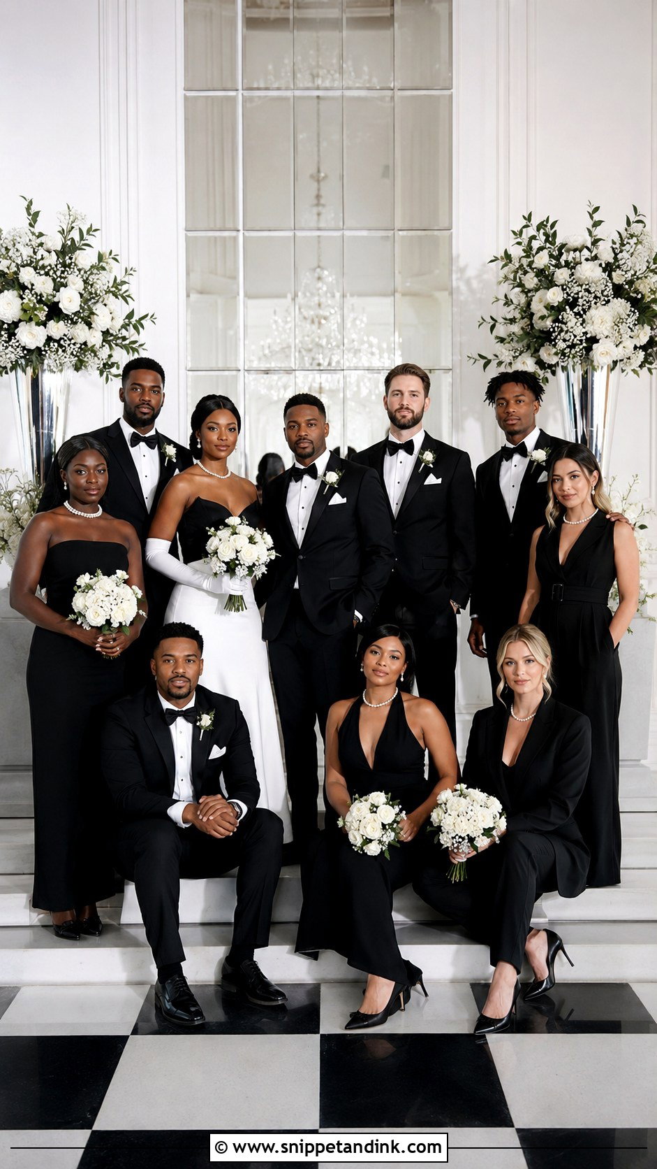 Mixed Black And White Wedding Party Attire - Snippet and Ink - 20 Black and White Wedding Party Attire Ideas