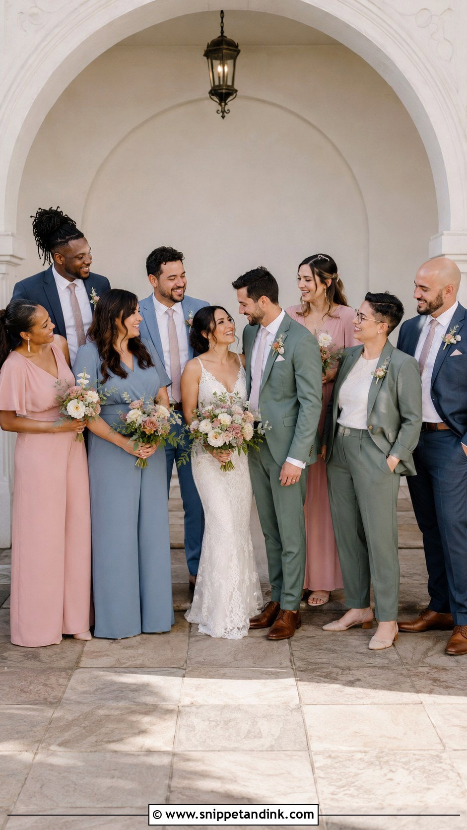Mixed Gender Mismatched Bridal Party - Snippet and Ink - 20 Mismatched Bridal Party Ideas