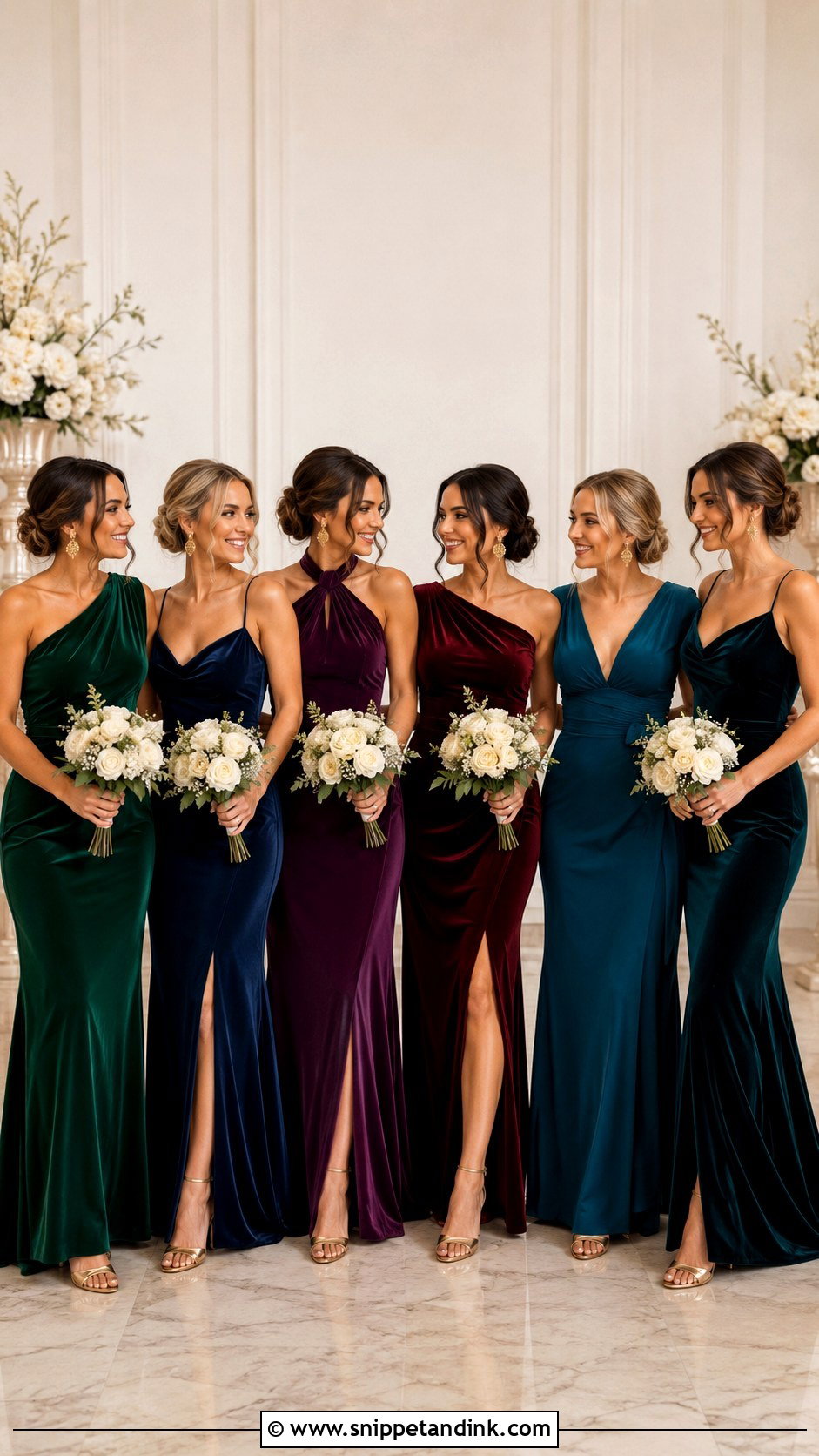 Mixed Jewel Tone Bridal Team Dresses - Snippet and Ink - 20 Bridal Team Dresses Ideas