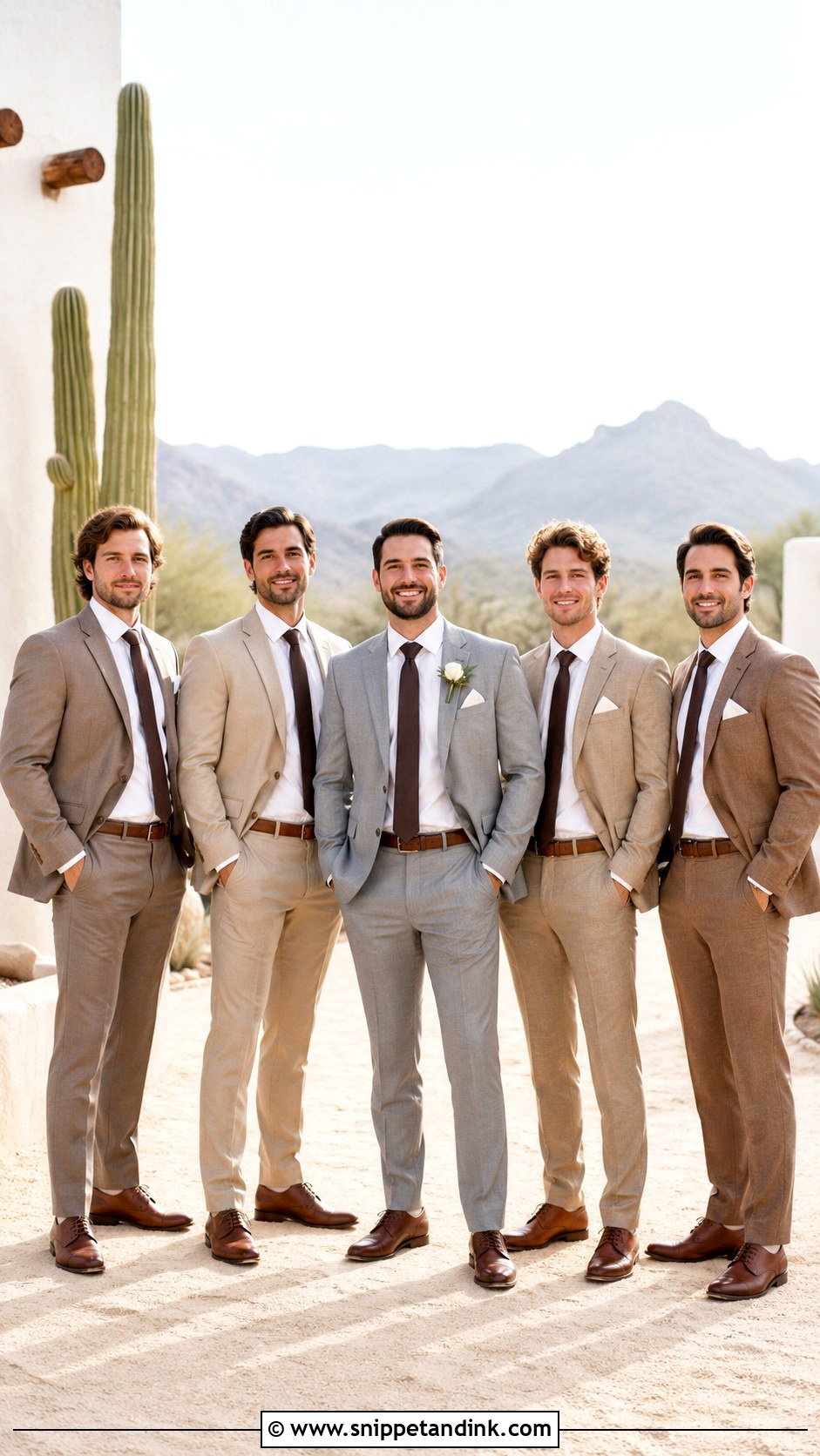 Mixed Neutral Groomsman Suits - Snippet and Ink - 20 Groomsman Suits