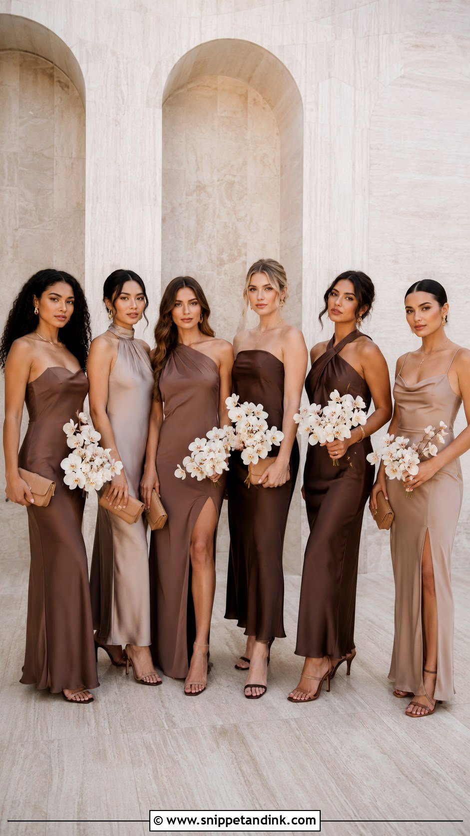 Mocha And Taupe Bridal Party Dresses - Snippet and Ink - 20 Bridal Party Dresses Color Schemes