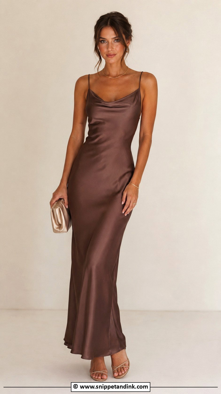 Mocha Brown Slip Gown - Snippet and Ink - 30 Brown Gown Ideas