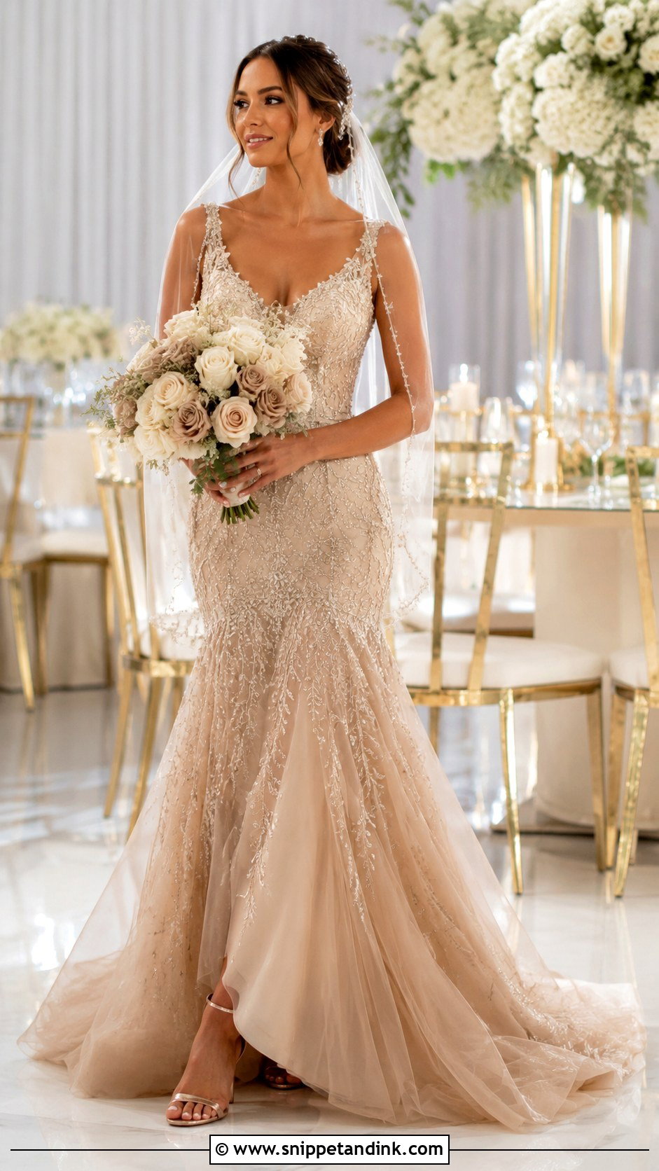 Mocha Champagne Wedding Dress - Snippet and Ink - 20 Mocha Wedding Dress Ideas