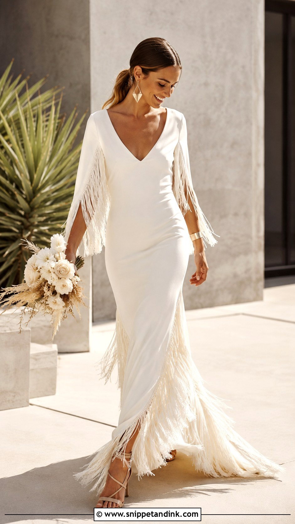 Mocha Silk Bohemian Wedding Dress With A Low Back - Snippet and Ink - 20 Earthy Wedding Dress Bohemian Ideas