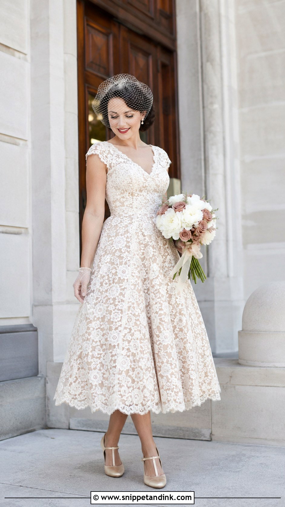 Mocha Tea Length Wedding Dress - Snippet and Ink - 20 Mocha Wedding Dress Ideas