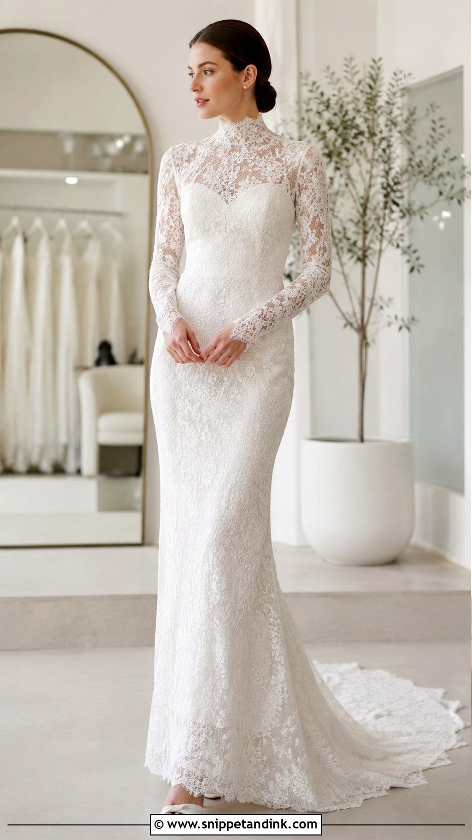 Mock Neck Christian Bridal Gown - Snippet and Ink - 30 Christian Bridal Gown Ideas