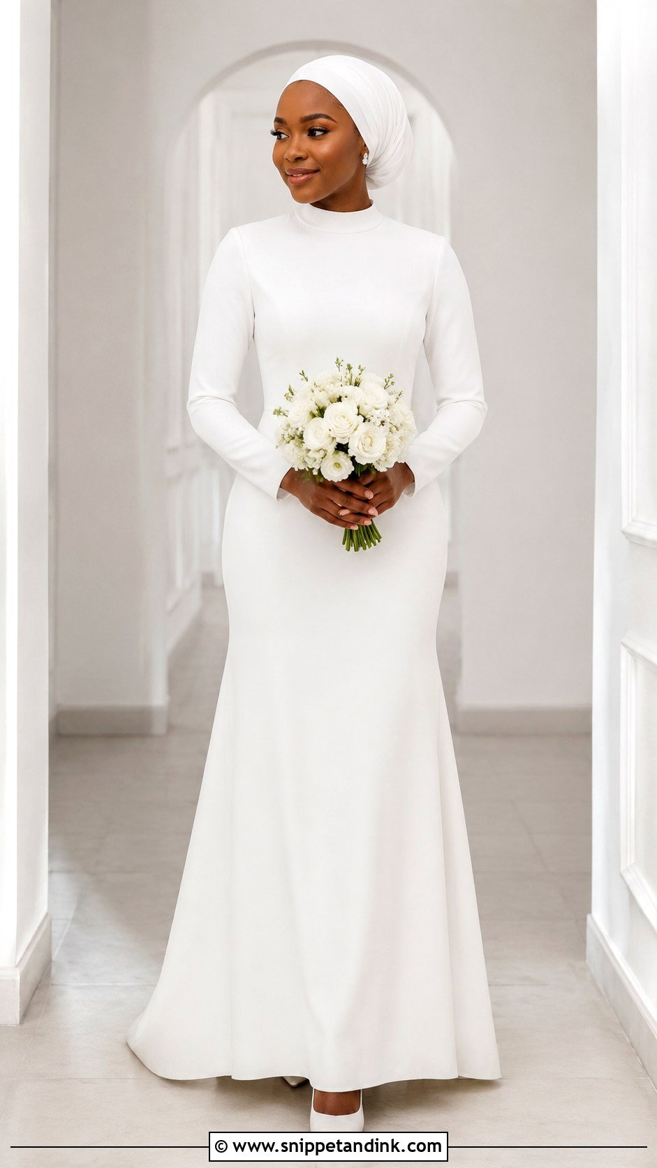 Mock Neck Deeper Life Wedding Gown - Snippet and Ink - 20 Deeper Life Wedding Gowns