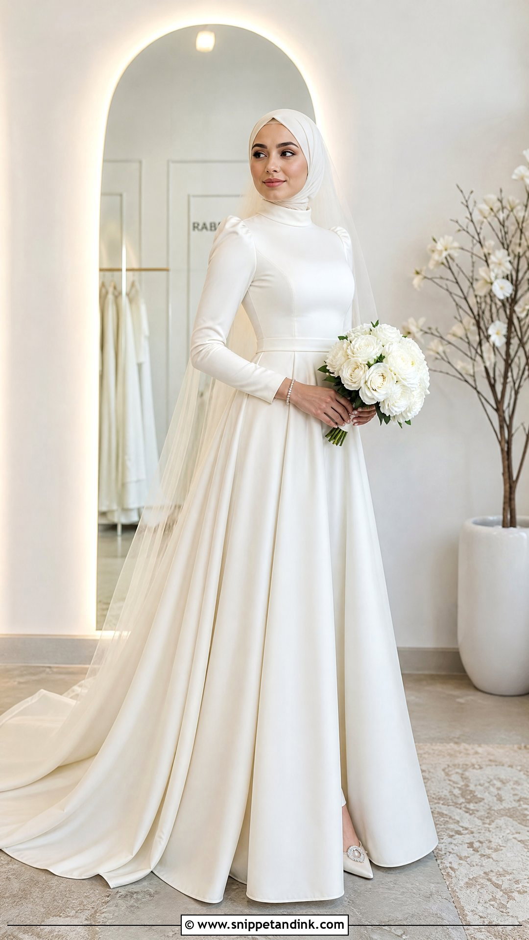 Mock Neck Hijab Wedding Dress - Snippet and Ink - 25 Modest Wedding Dresses Hijab
