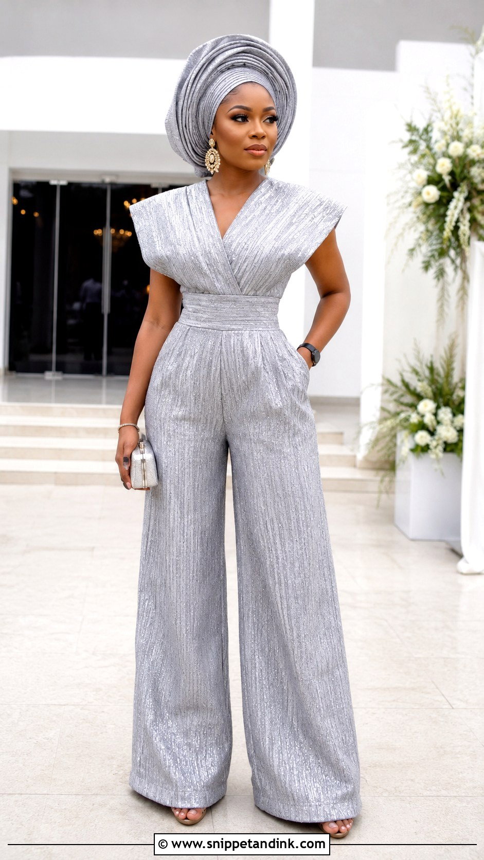 Modern Aso Oke Jumpsuit Outfit - Snippet and Ink - 25 Nigeria Traditional Wedding Outfit Ideas