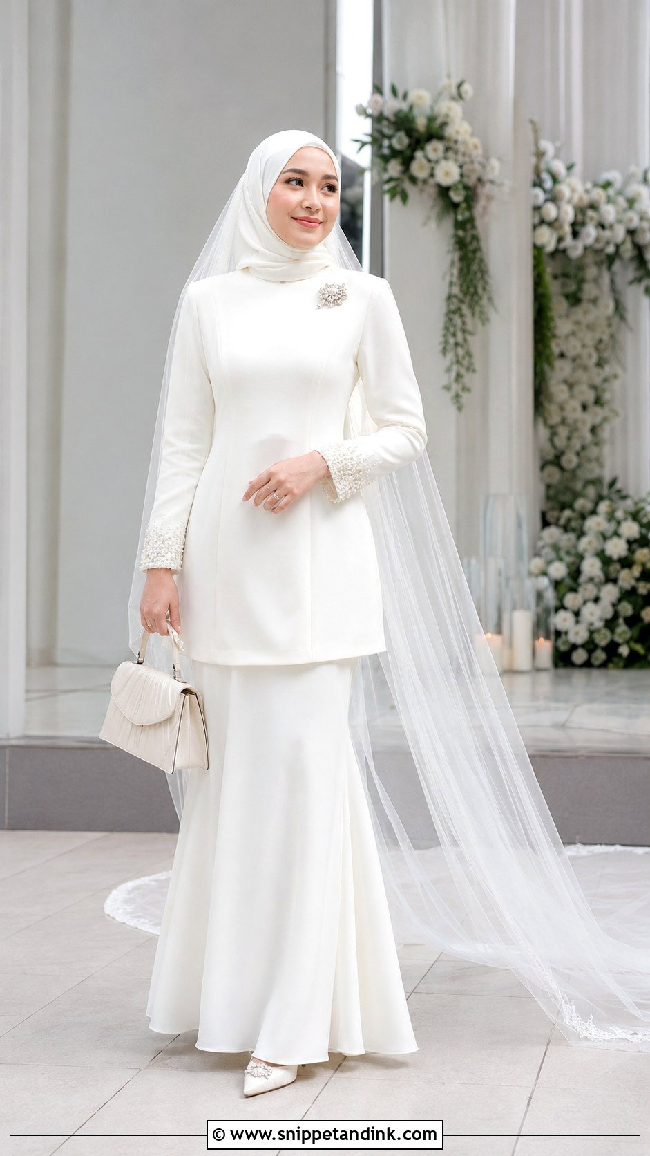 Modern Baju Kurung Wedding Dress Hijab - Snippet and Ink - 20 Malaysia Wedding Dress Hijab Ideas