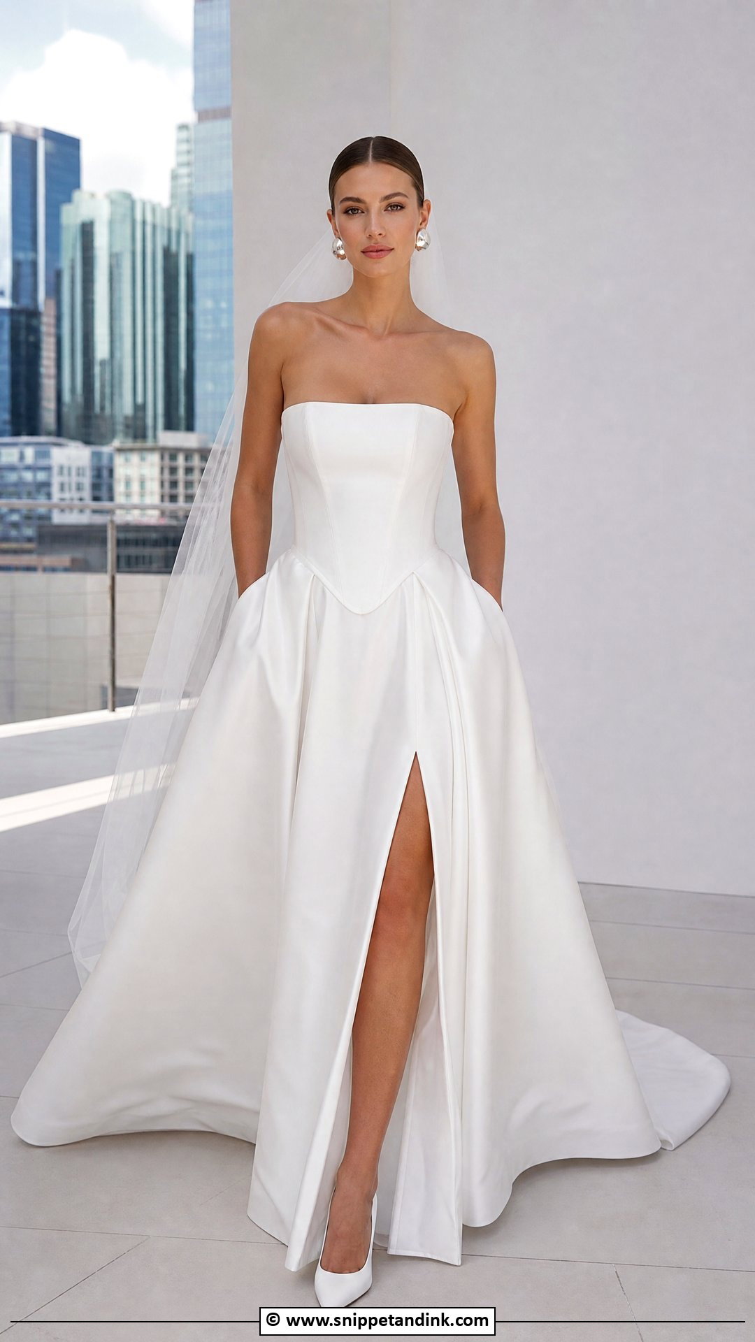 Modern Basque Waist Wedding Dress - Snippet and Ink - 35 Basque Waist Wedding Dress Ideas
