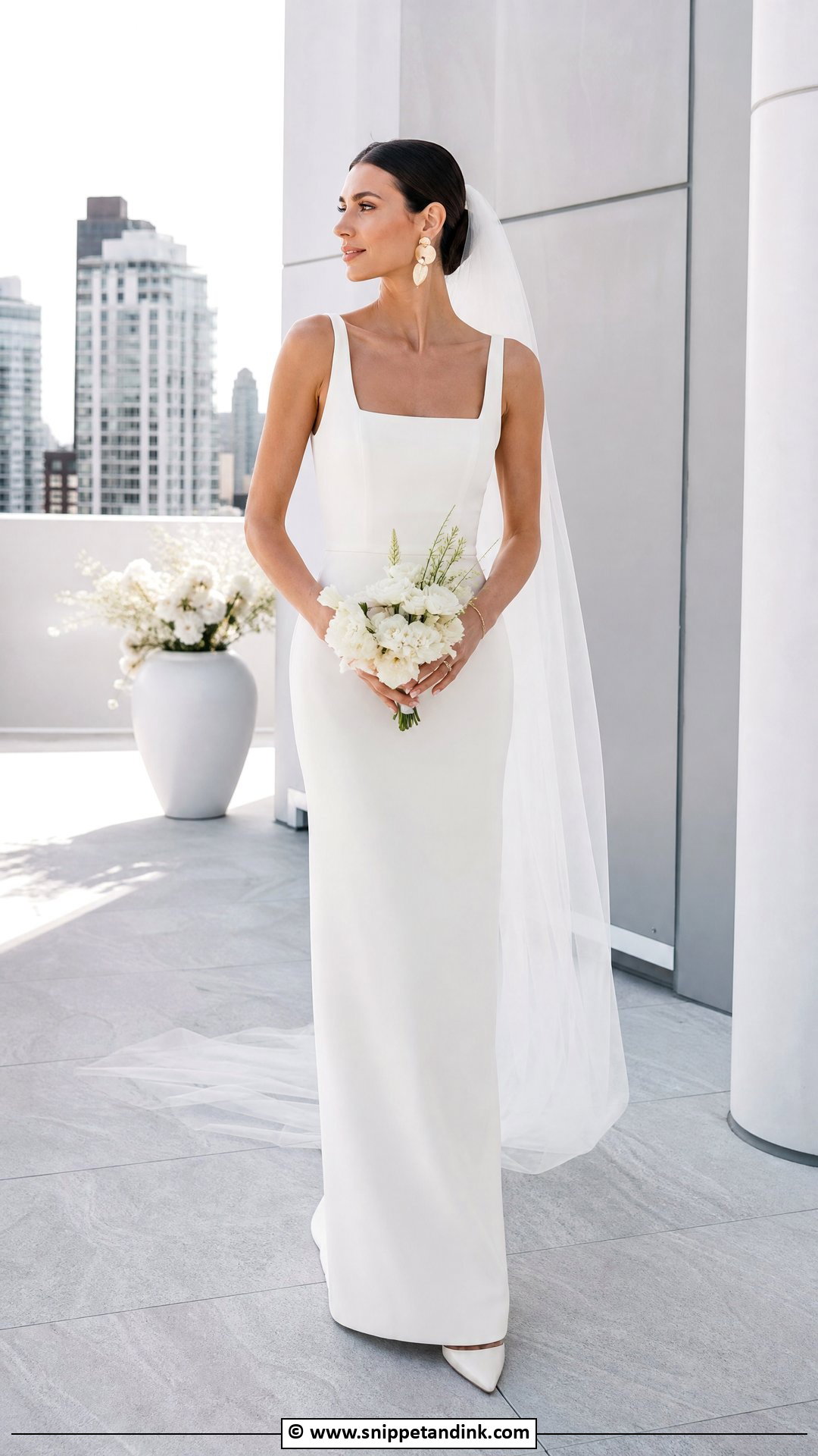 Modern Column Wedding Dress - Snippet and Ink - 35 Elegant Wedding Dress Ideas