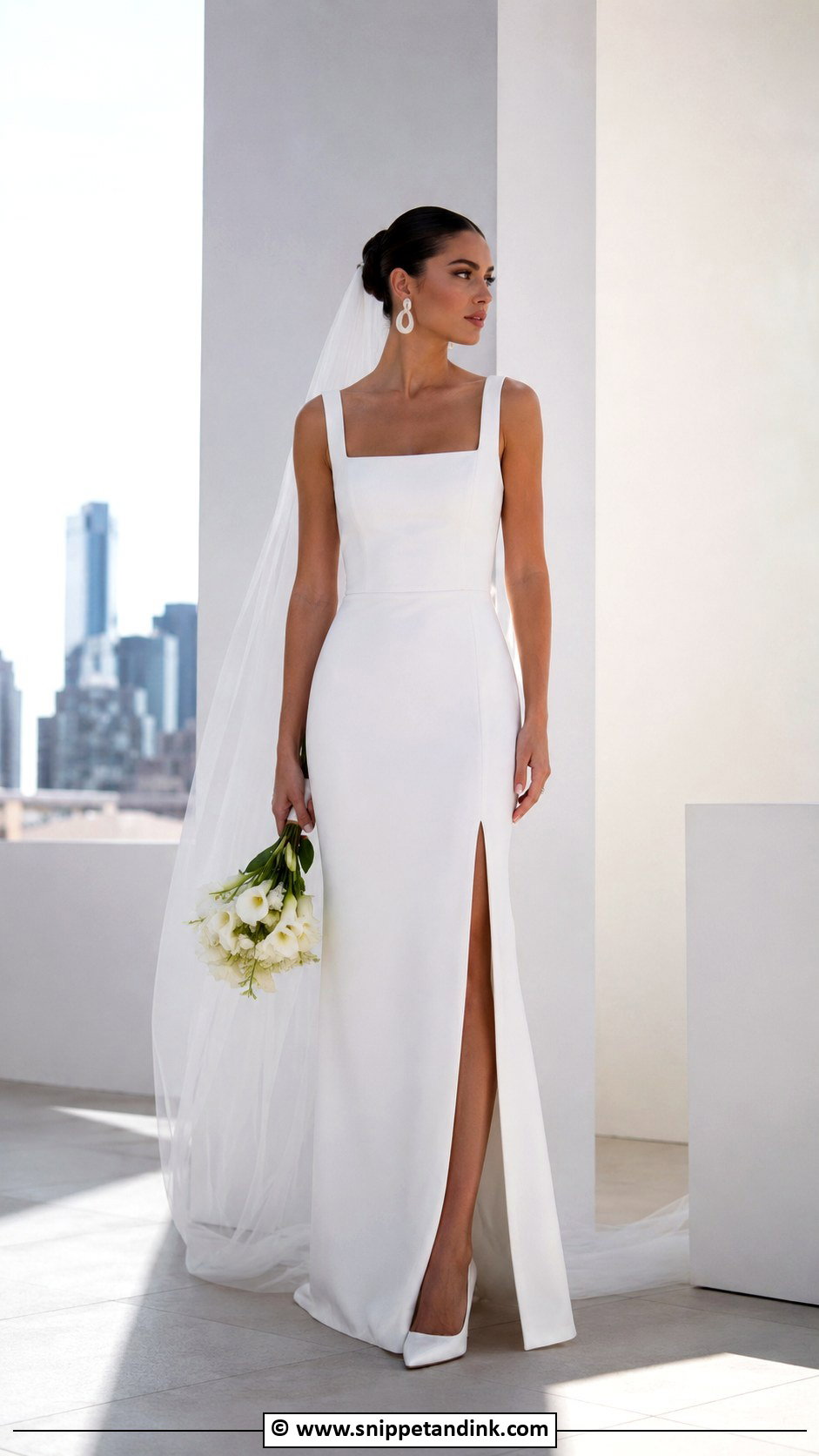 Modern Column Wedding Gown - Snippet and Ink - 35 Wedding Gown Ideas