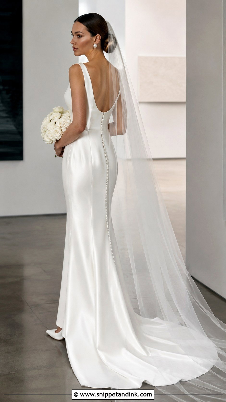 Modern English Satin Column Wedding Dress - Snippet and Ink - 20 English Wedding Dress Ideas