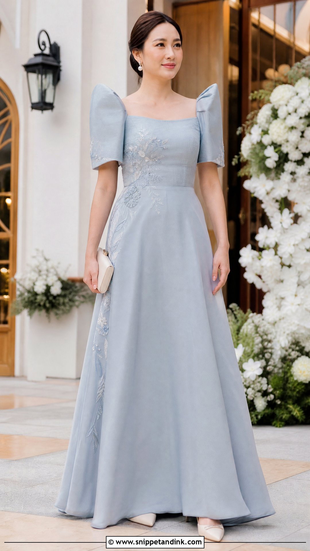 Modern Filipiniana Ninang Gown - Snippet and Ink - 20 Ninang Outfit for Wedding Ideas