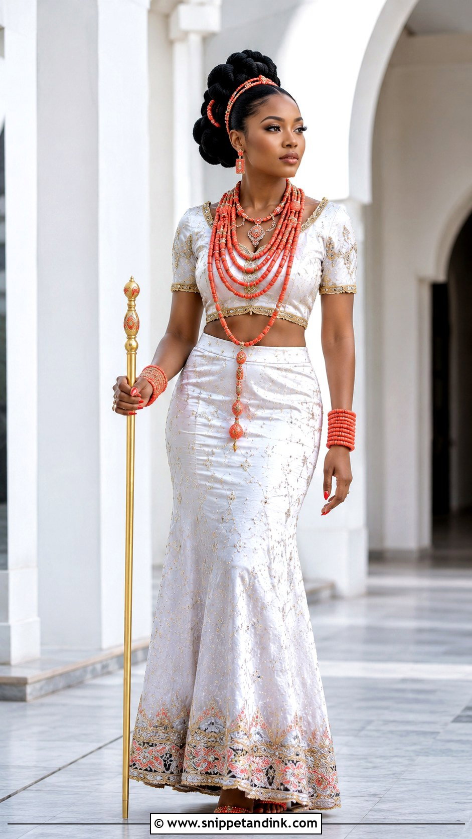 Modern Floor Length Ofod Ukod Anwang Attire - Snippet and Ink - 20 Calabar Traditional Attire Ideas