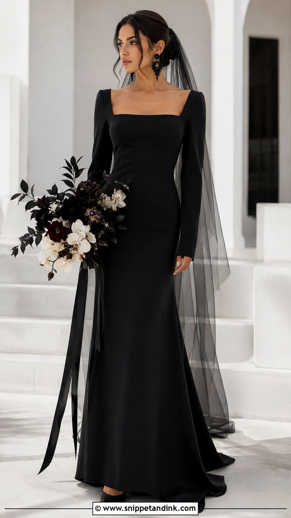 Modern Gothic Black Wedding Dress - Snippet and Ink - 25 Gothic Black Wedding Dress Ideas