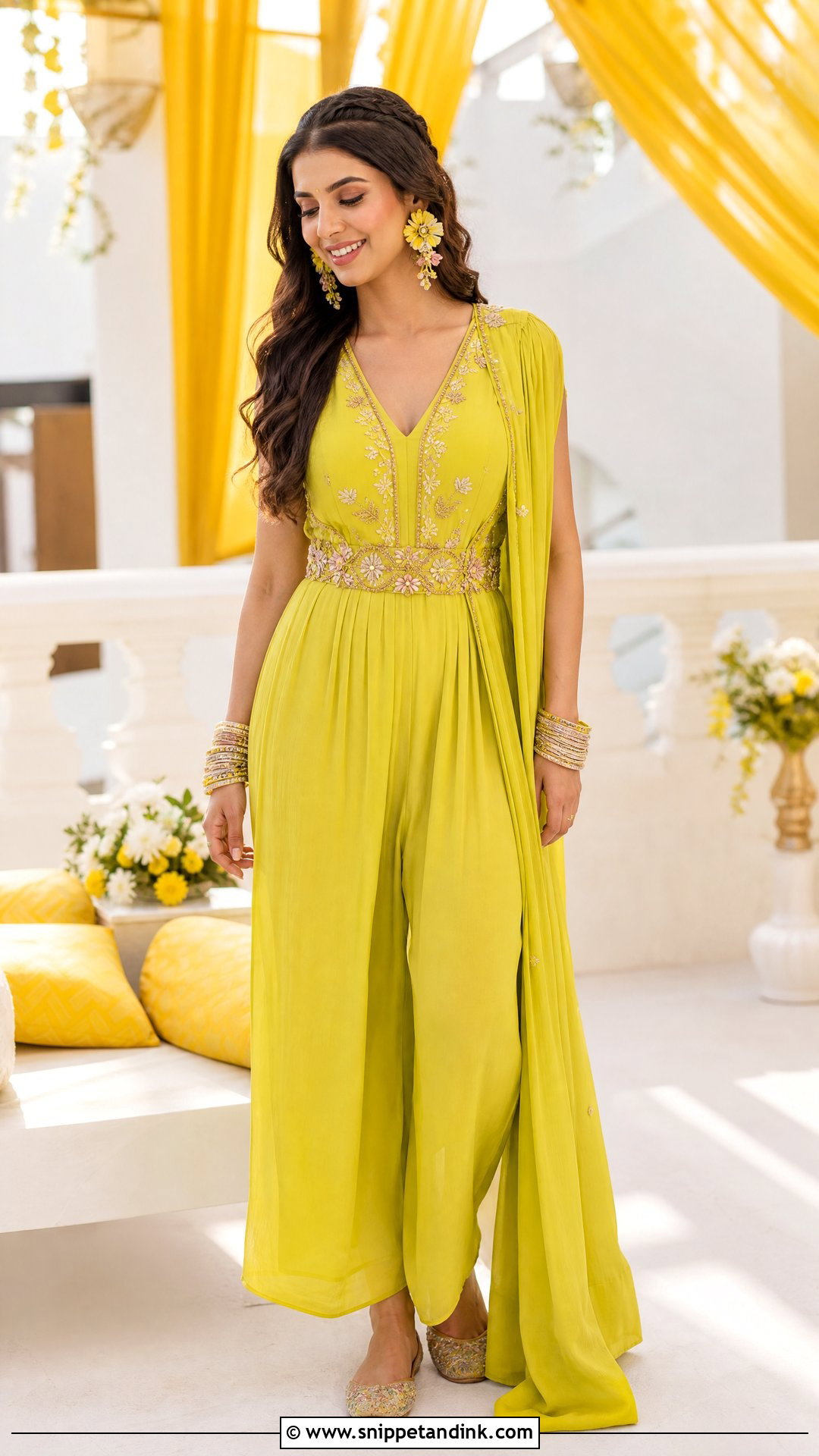 Modern Haldi Jumpsuit For Bride - Snippet and Ink - 25 Haldi Function Dress for Bride Ideas