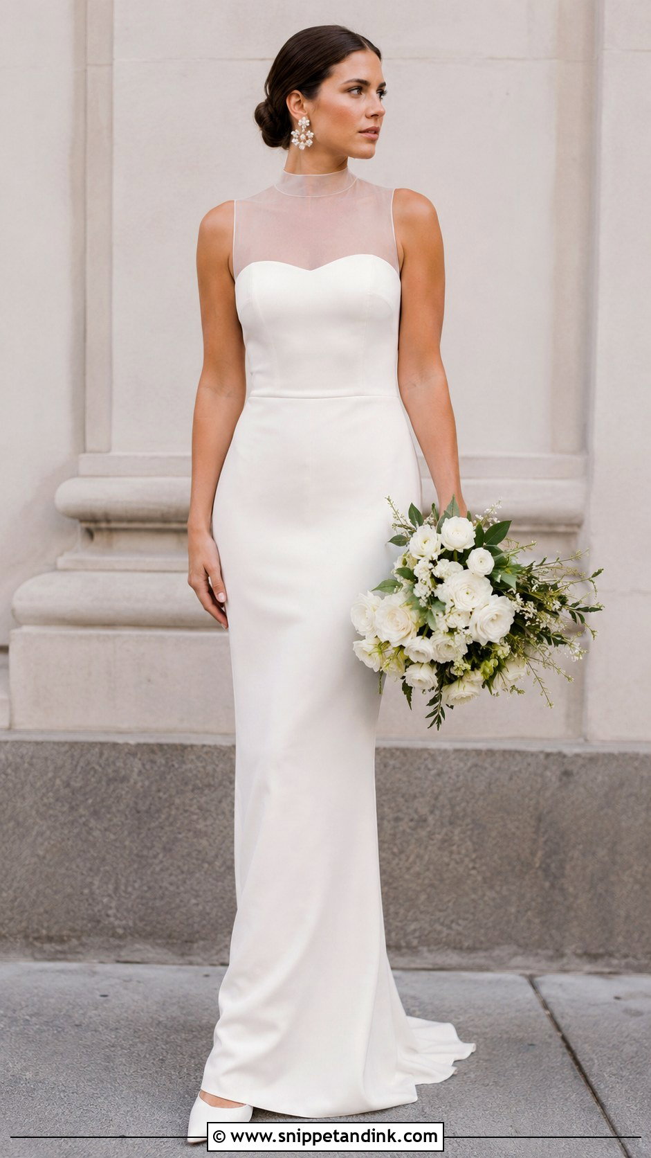 Modern Illusion Neckline Wedding Dress - Snippet and Ink - 25 Illusion Neckline Wedding Dress Ideas