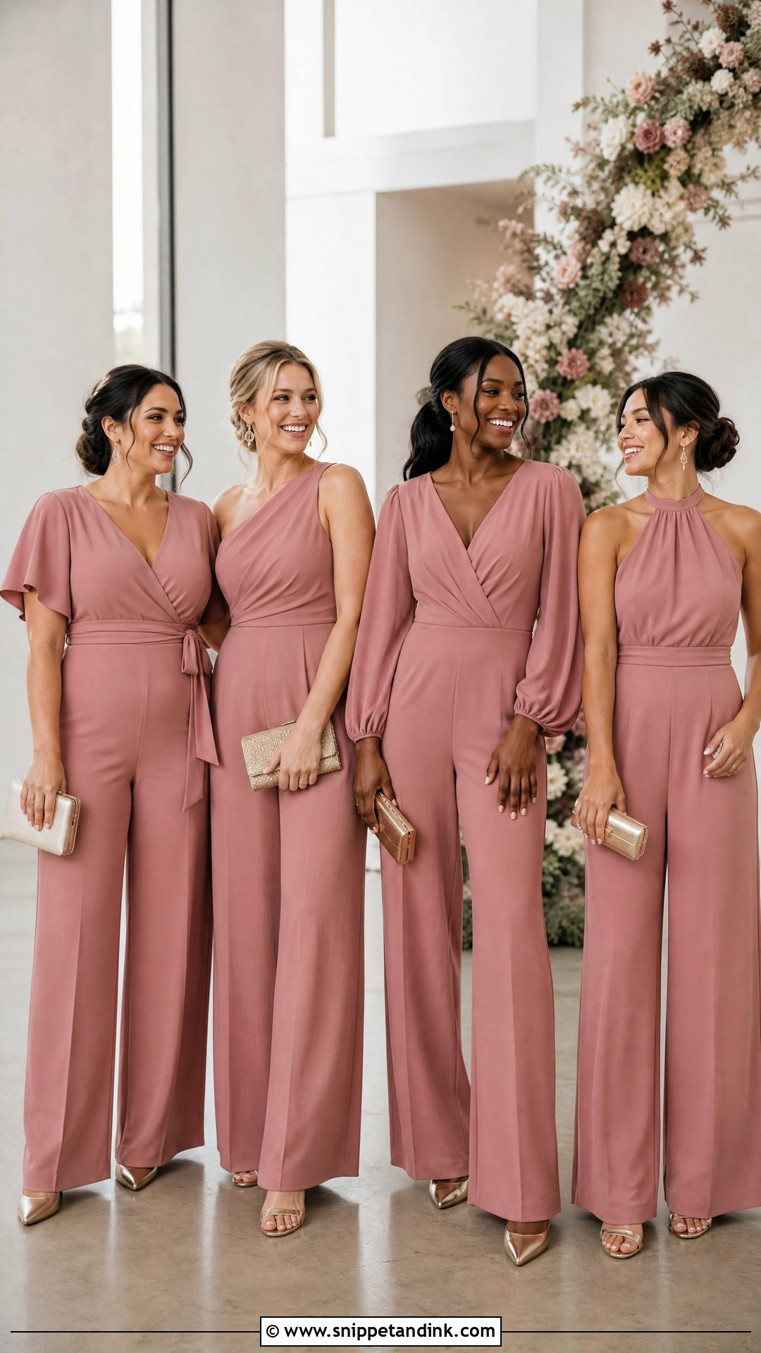 Modern Jumpsuit Wedding Party Attire - Snippet and Ink - 20 Wedding Party Attire Ideas