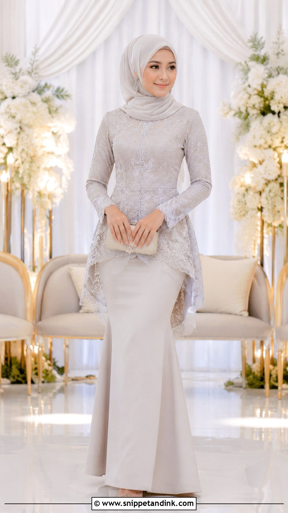 Modern Kebaya With Mermaid Skirt - Snippet and Ink - 30 Malay Wedding Dress Ideas