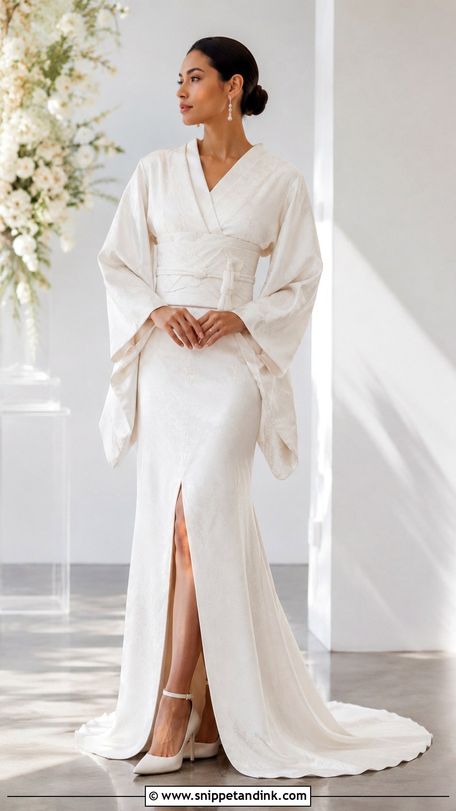 Modern Kimono Wedding Dress - Snippet and Ink - 30 Japanese Wedding Dress Ideas